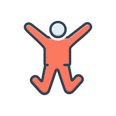 Color illustration icon for yeah 
