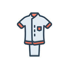 Color illustration icon for uniform 