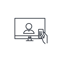 Television thin line icon stock illustration