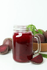 Concept of healthy drink with beetroot smoothie