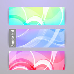 Illustration of abstract banner design for website, beautiful lines.