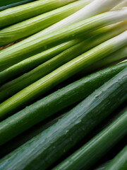 신선한 유기농 채소 파 
