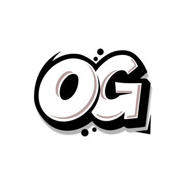 Simple Initial Logo Lettering Cartoon Grafity Black and White OG