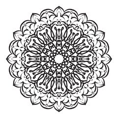 Ornament black white card with mandala