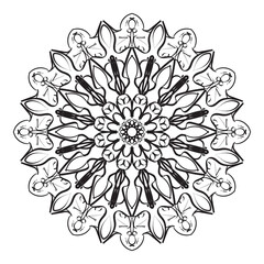 Ornament black white card with mandala