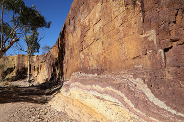 The Ochre Pits used for traditional and sacred painting by indigeous Australians.  Located in West MacDonnell Range, Northern Territory, Australia