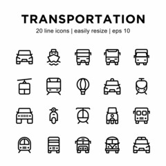 icon set related to transportation