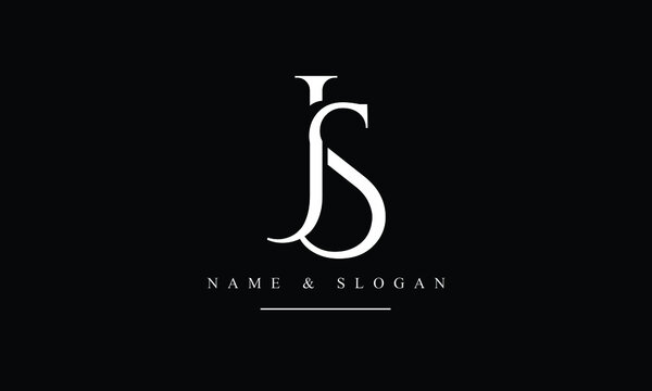 SJ, JS, S, J abstract letters logo monogram