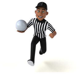 Fun 3D Illustration of an american Referee