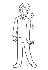 脳梗塞で半身麻痺になってしまった男性のイラスト