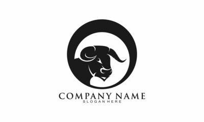 Obraz premium Black bull simple logo
