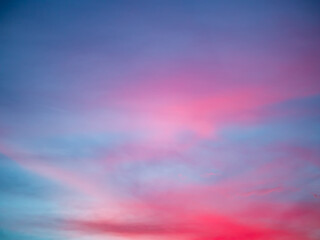 Colored clouds in the sunset sky.