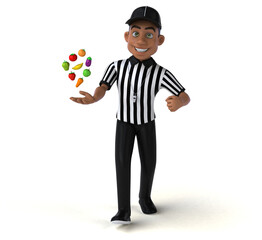 Fun 3D Illustration of an american Referee