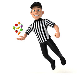Fun 3D Illustration of an american Referee