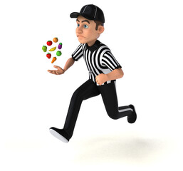 Fun 3D Illustration of an american Referee