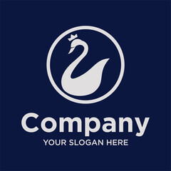 creative simple logo design circle swan