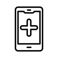 Fototapeta premium Add sign on mobile icon