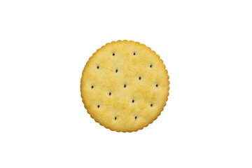 Round cracker on isolated white background.
