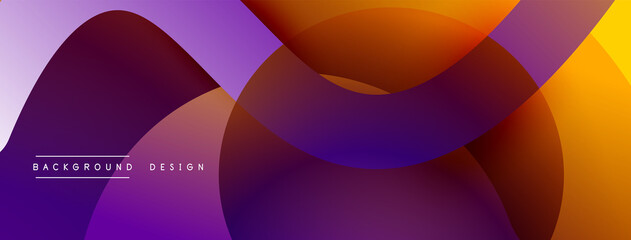 Obraz premium Abstract overlapping lines and circles geometric background with gradient colors