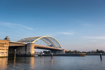 van brienenoordbrug over river Nieuwe Maas in dutch city of rotterdam in the netherlands