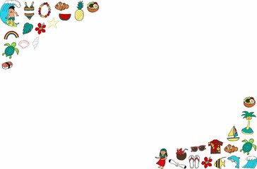 くっきり主線のハワイアイコン三角フレーム