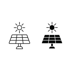 Solar panel icon. Vector illustration isolated color editable