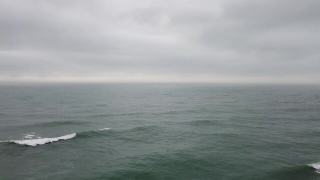 Drone Shot of the Sea in Bad Weather