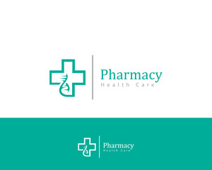 Obraz premium pharmacy logo creative line sign symbol health Gen doctor clinic medical