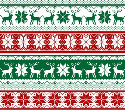 Seamless Knitted Christmas pattern background vector