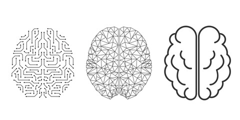 Vector brain icon template editable.