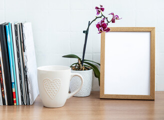 Office desk with stack of notepads