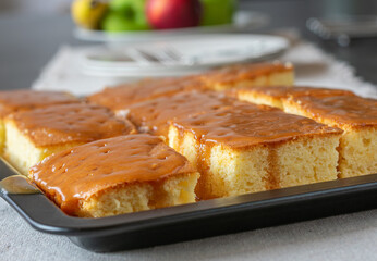 Caramel sheet cake