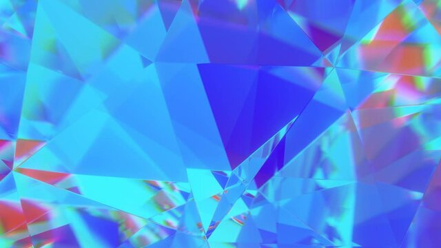 Diamond facets abstract diffraction background 3D render