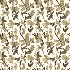 Seamless handdrawn floral surface pattern