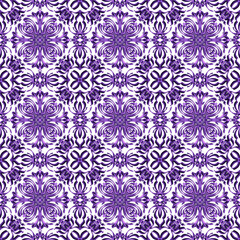 Seamless abstract geometric floral monochrome surface pattern