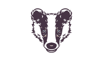 badger vector logo design illustration for white background