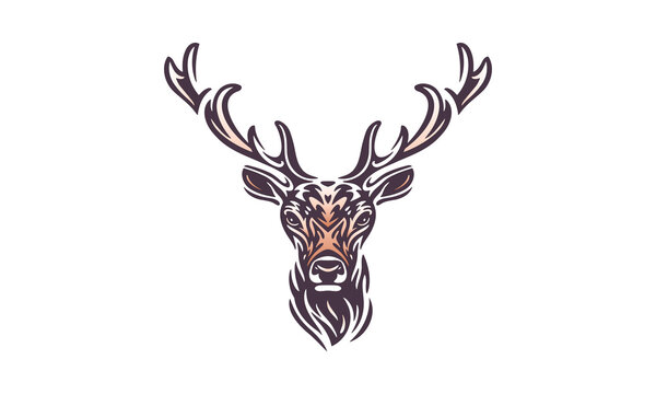 deer vector logo design illustration for white background
