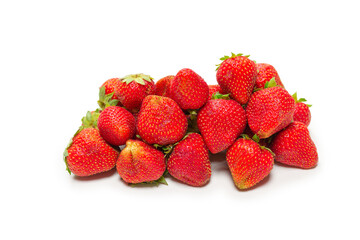 Strawberry. Fresh berries macro. Isolated on white.