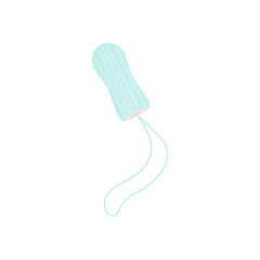 Obraz premium hygienic vaginal tampon. isolated image of protective device during woman's menstrual cycle. Absorbent material. Universal design. Vector illustration, flat