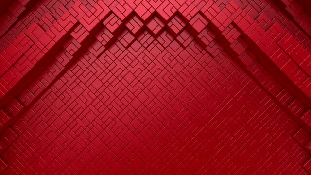 Rhombuses Form A Wave. Abstract motion, 3d rendering, 4k resolution
