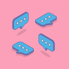 chat isometric icon .isometric vector illustration.