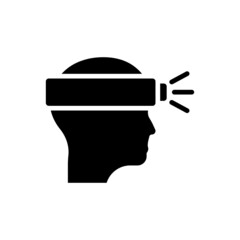 Head Lamp vector Solid icon style illustration. EPS 10 file