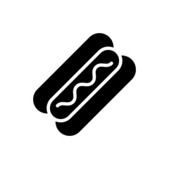 Hot dog vector Solid icon style illustration. EPS 10 file