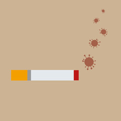 Cigar with virus smoke. Icon. 
