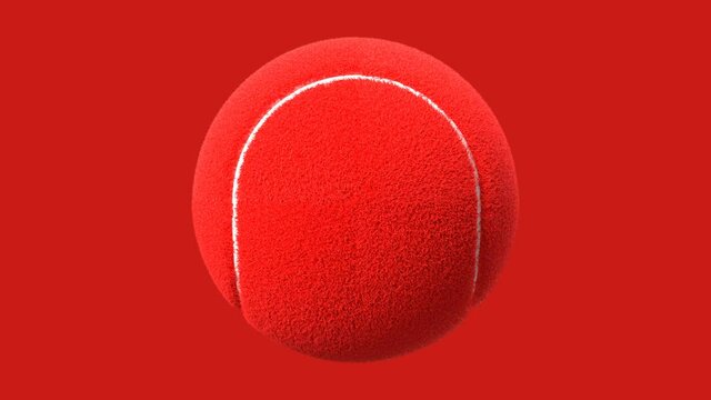 Red tennis ball on red background.
Loop able 3d animation.