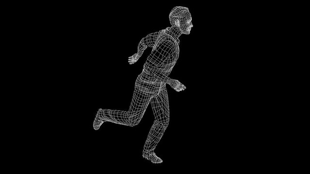 Wireframe Human in 3D Animation