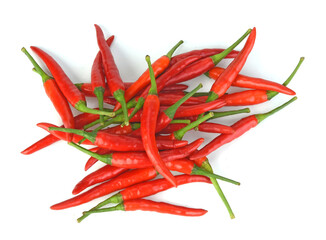 Top view of Chili,pepper isolated on white background