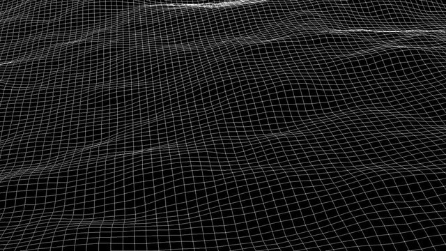 Wireframe Lines in Motion. 3D Waves