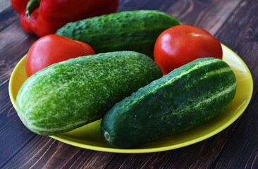 cucumbers and tomatoes