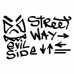 Modern graffiti tags on a white background. Vector art.